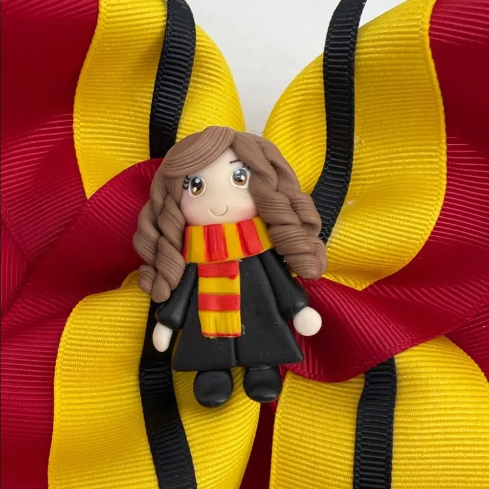 Handmade Harry Potter Gryffindor House Hermione Granger large ribbon hair bow